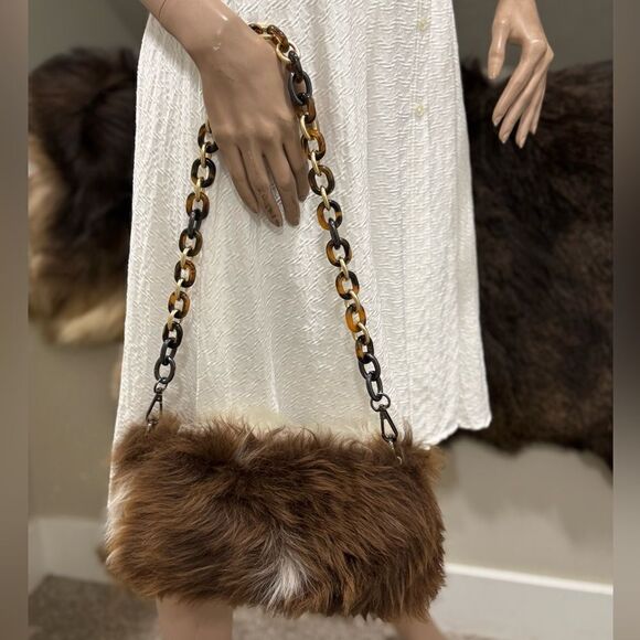 Handmade Real Natural Shearling Leather Barrel Bag/Shoulder Bag/Crossbody - Picture 4 of 13